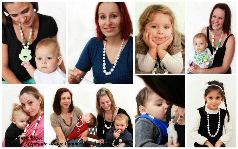 collier de dentition allaitement et portage en perles en silicone pour les mamans et les bébés, crées par Elyce